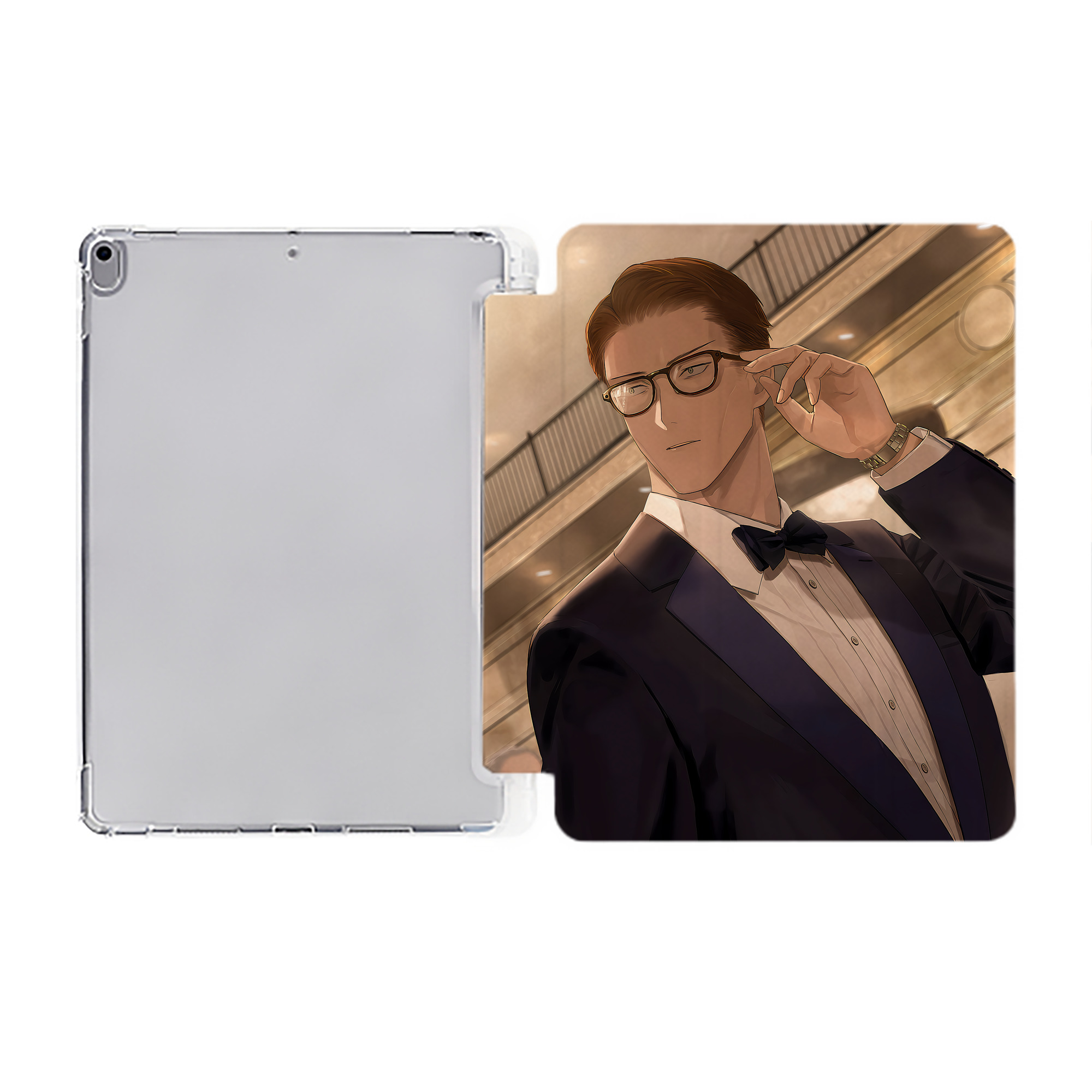（画像用） 呪術廻戦 Jujutsu Kaisen IPad ケース ペン収納付き 三つ折りスタンド PUレザー×シリコン 対応機種9.5/10.5/10.9インチ